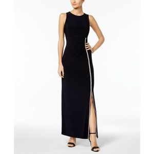 MSK Embellished Ruched Jersey Gown Sz 8 C10